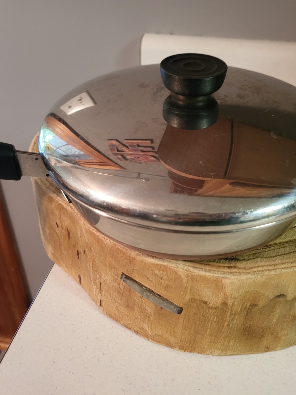 Vintage Revere Ware 8" Skillet Copper Bottom w/ Lid